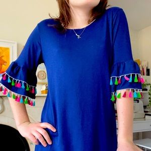 Maggie Breen Girls navy blue dress